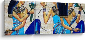 Obraz - Malarstwo egipskie (z zegarem) (90x30 cm)