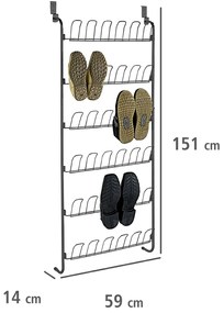 Organizer na buty na drzwi z metalu, 18 par, WENKO