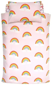 Flanelowa pościel dziecięca jednoosobowa 135x200 cm Rainbow Hearts – Catherine Lansfield