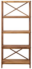 Regał z litego drewna dębowego w naturalnym kolorze 70x161 cm X-Shelf – Unique Furniture