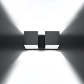 Kinkiety nowoczesny Quadx, aluminium - 2 źródło światła 3000K - L.26 x H.11 cm - szary