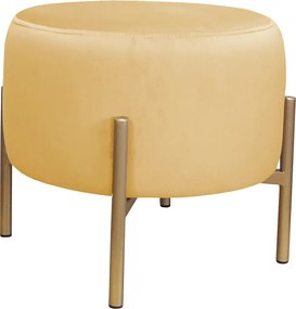 Pufa OLA loft ławka podnóżek metal : Kolor Stelaża - Złoty, Kolor tkaniny - VELVET - MG15, Typ tkaniny - Velvet