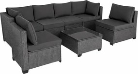 Modułowy narożnik ogrodowy Caldoro XL2501 technorattan, szary, poduszki szare