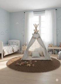 Dywan shaggy Best jednokolorowy cappuccino 120 cm x 120 cm koło