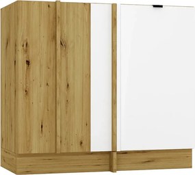 Dolna szafka kuchenna narożna biały + dąb artisan L1-A46