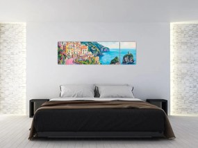 Obraz - Różowa droga przy wybrzeżu (170x50 cm)