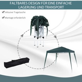Outsunny Pawilon Ogrodowy Składany 3x3m Popup Ochrona UV Altana 24x24x25m Zielony | Aosom PL