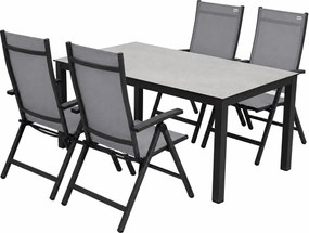 Doppler PICASO ACTIVE szary – ogrodowy zestaw aluminiowy 4+1