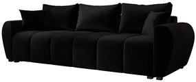 Czarna welurowa nowoczesna sofa rozkładana  K3-C47