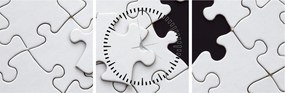 Obraz puzzli (z zegarem) (90x30 cm)