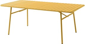 Stół ogrodowy o dł. 160 cm z metalu - Żółty musztardowy - MIRMANDE marki MYLIA
