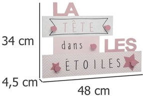 Wieszak ścienny dla dzieci GWIAZDY, 48 x 34 cm