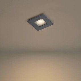 Zestaw 6 nowoczesnych reflektorów wpuszczanych Gunmetal Kwadrat IP44 - Qure