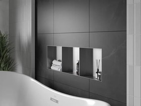 Mexen X-Wall-NR półka wnękowa bez kołnierza z półką 90 x 30 cm, inox - 1911903010S