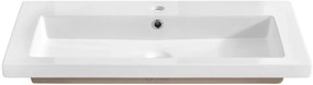 Prostokątna umywalka ceramiczna Defires 80 CM - Biała