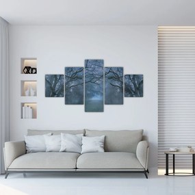 Obraz lasu we mgle (125x70 cm)
