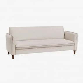 3-osobowa Rozkładana Sofa W Tkaninie Shung Tkaniny Beżowy Krem - Sklum