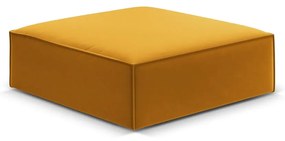 Musztardowy aksamitny podnóżek Vanda – Mazzini Sofas