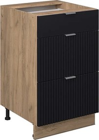 Szafka dolna do kuchni czarne paski 50x51.6x82 fame-line