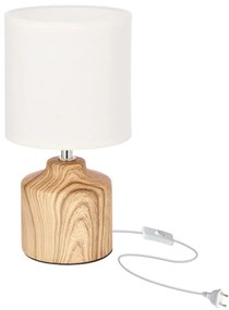 Biała lampa stołowa z tekstylnym kloszem (wysokość 28 cm) Minos – Candellux Lighting