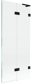 Mexen Lunar L parawan nawannowy 2-skrzydłowy prawy 80 x 150 cm, transparent, czarny - 897L-080-100-70-00-P