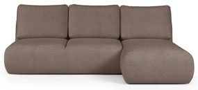 Brązowy narożnik z materiału bouclé (prawostronny/z szezlongiem) Mirel – Rodier