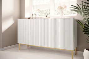 Komoda Nicole 150 cm - biały mat / złote nóżki