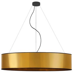 Złota lampa wisząca z okrągłym abażurem 100 cm - EX326-Portona