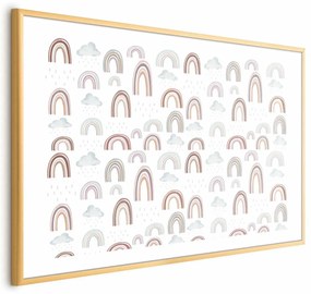Plakat Tęcza po deszczu 42x29,7 cm z ramą złotą z marginesem ARTGEIST B