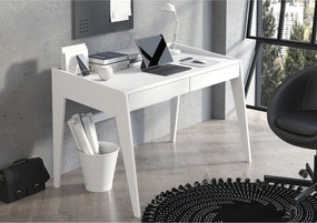 Drewniane bukowe biurko z szufladami Visby LISA / biały RAL