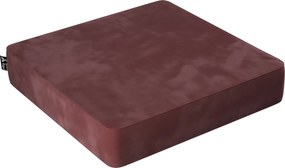Puf Square kolor czerwony tkanina połyskliwa, welwetowa