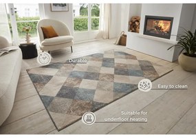Niebieski/beżowy dywan 200x280 cm Terrain – Hanse Home