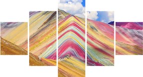 Obraz - Rainbow Mountain, Peru (125x70 cm)