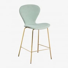 Zestaw 4 Wysokich Stołków Uit ↑65 Cm & Goud & Tkaniny Celadón & Tela - Sklum