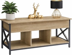 Loftowa ława kawowa ze schowkiem pod blatem dąb sonoma N8-M10