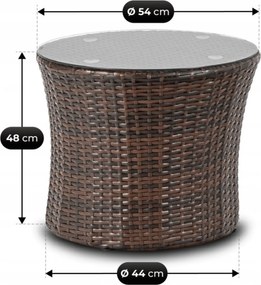 Zestaw Mebli Ogrodowych FRIO Brązowy/Beżowy 2x Fotel Stolik Tarasowy Nowoczesny