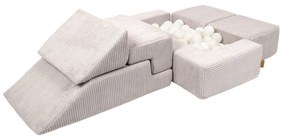 Kremowy sztruksowy piankowy plac zabaw 6 szt. wysokość 40 cm 100x35 cm Montessori – Meowbaby