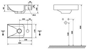 Jasnoszara betonowa umywalka 31x17 cm Piccolino – Sapho