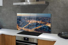 Szkło do Kuchni na Ścianę Nocna Panorama Krakowa