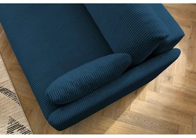 Ciemnoniebieska sztruksowa rozkładana sofa 211 cm Marcel – Bobochic Paris