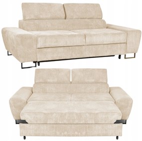 Sofa kanapa Savio salon Family meble beżowy sztruks reg zagłówek