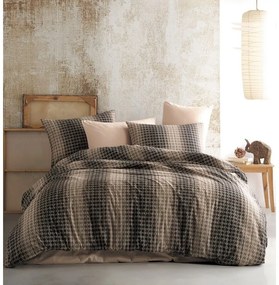 BedTex Bawełniana pościel Oberon brązowa, 220 x200 cm, 2 szt. 70 x 90 cm