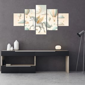 Obraz - Szczęśliwy jednorożec (125x70 cm)