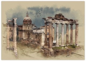 Obraz na szkle - Forum Romanum, Rzym, Włochy (70x50 cm)
