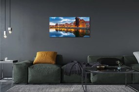 Duży obraz na płótnie Gdańskie Kamienice nad Rzeką