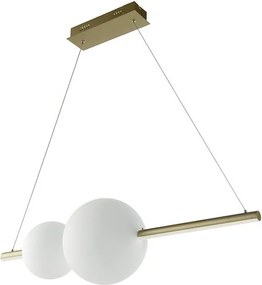 Lampa wisząca LED Ondaluce Fufi 45W z możliwością ściemniania, wykonana z metalu i dmuchanego szkła, barwa biała 3000K