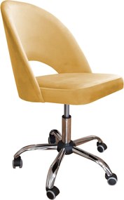 Fotel obrotowy POLO tkanina Welur krzesło biurowe ergonomiczne do biurka : Kolor Stelaża - Chrom, Kolor tkaniny - VELVET - MG15, Typ siedziska - Siedzisko obrotowe 360°, Typ tkaniny - Velvet