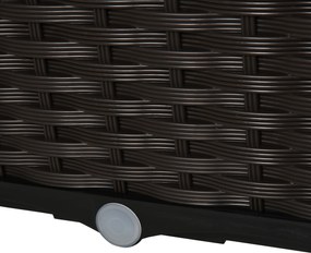 Outsunny donica kwietnik podwyższony z otworami odpływowymi imitacja ratanu PP brązowy | Aosom PL