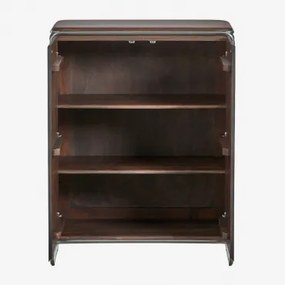 Aparador Z Drewna Akacjowego I Stali Nierdzewnej Altrex ↔︎ 80 Cm - Sklum