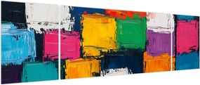 Obraz - Obraz z kolorowymi kwadratami (170x50 cm)